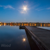 Green Lake with full moon